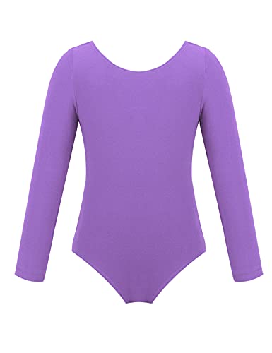 IEFIEL Maillot de Danza Ballet Para Niña Maillot de Gimnasia Ritmica Body de Danza Clásica Disfraz de Bailarina Niña Ropa Ballet Niña Morado 12 años