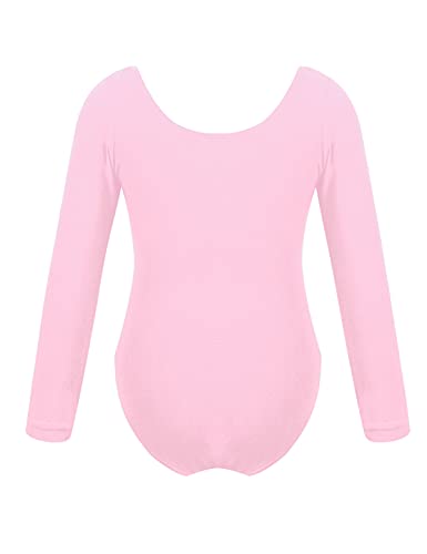 IEFIEL Maillot de Danza Ballet Para Niña Maillot de Gimnasia Ritmica Body de Danza Clásica Disfraz de Bailarina Niña Ropa Ballet Niña Rosa 8 años