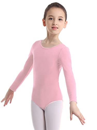 IEFIEL Maillot de Danza Ballet Para Niña Maillot de Gimnasia Ritmica Body de Danza Clásica Disfraz de Bailarina Niña Ropa Ballet Niña Rosa 8 años