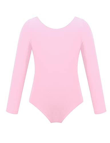 IEFIEL Maillot de Danza Ballet Para Niña Maillot de Gimnasia Ritmica Body de Danza Clásica Disfraz de Bailarina Niña Ropa Ballet Niña Rosa 8 años