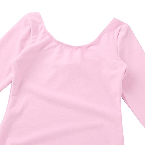 IEFIEL Maillot de Danza Ballet Para Niña Maillot de Gimnasia Ritmica Body de Danza Clásica Disfraz de Bailarina Niña Ropa Ballet Niña Rosa 8 años