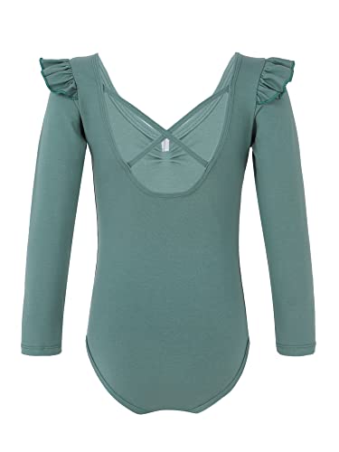 IEFIEL Maillot de Danza Ballet Para Niña Maillot de Gimnasia Ritmica Body de Danza Clásica Disfraz de Bailarina Niña Ropa Ballet Niña T Verde 13-14 años