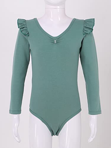 IEFIEL Maillot de Danza Ballet Para Niña Maillot de Gimnasia Ritmica Body de Danza Clásica Disfraz de Bailarina Niña Ropa Ballet Niña T Verde 13-14 años