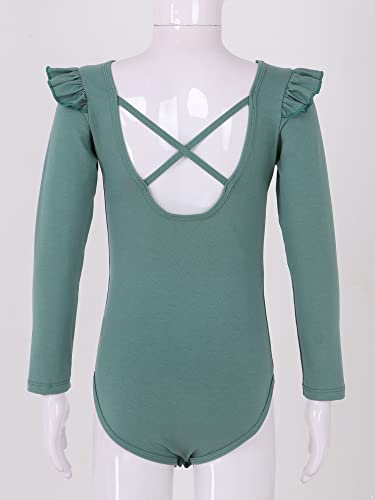 IEFIEL Maillot de Danza Ballet Para Niña Maillot de Gimnasia Ritmica Body de Danza Clásica Disfraz de Bailarina Niña Ropa Ballet Niña T Verde 13-14 años