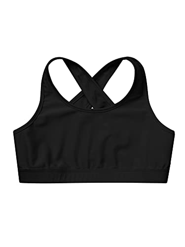 IEFIEL Top Deportivo Niña de Yoga Gimnasia Ropa Interior Deportivo con Relleno Sujetador Deportivo de Correr Crop Top Sin Manga de Danza 5-16 Años Negro B 7-8 años