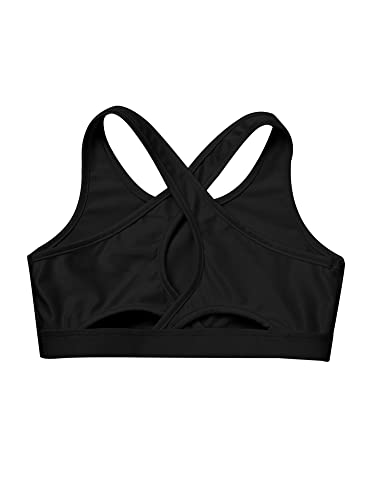 IEFIEL Top Deportivo Niña de Yoga Gimnasia Ropa Interior Deportivo con Relleno Sujetador Deportivo de Correr Crop Top Sin Manga de Danza 5-16 Años Negro B 7-8 años