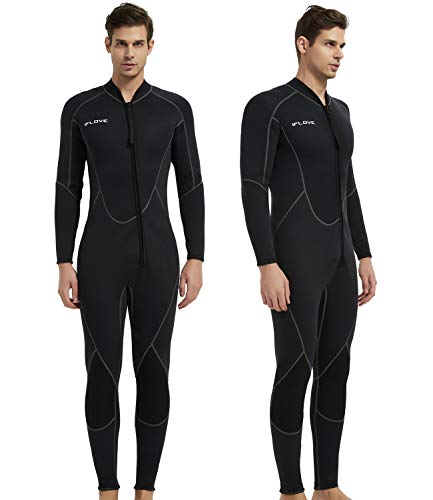 IFLOVE Man Monopiece Wetsuit 3 mm Traje de Neopreno de para Hombre, Manga Larga, Mono Pieza, Surf, Snorkel S