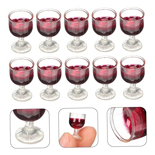 ifundom 10 Piezas Copa De Vino De Casa De Muñecas Gafas De Casa De Muñecas Mini Copas De Vino Estriadas Vaso De Soju Taza De Bebida Copas De Jerez Cóctel Barra De Bar Cloruro De Polivinilo