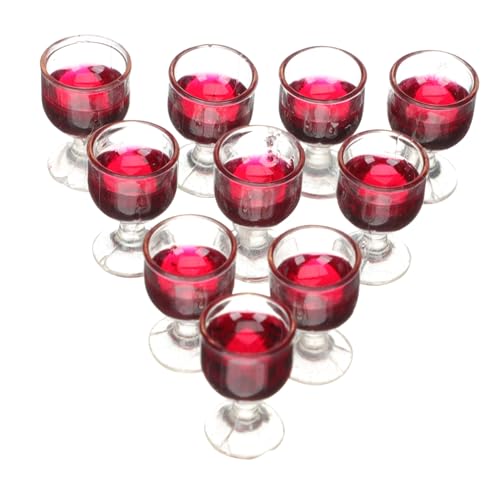 ifundom 10 Piezas Copa De Vino De Casa De Muñecas Gafas De Casa De Muñecas Mini Copas De Vino Estriadas Vaso De Soju Taza De Bebida Copas De Jerez Cóctel Barra De Bar Cloruro De Polivinilo