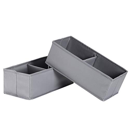 IHOMAGIC Organizador de Tela Plegables para Adulto Set de 2 Contenedor de Almacenamiento Cestas de Tela para Armario Organización Caja de Tela para Almacenaje para papelería, Botella 13X28X10cm