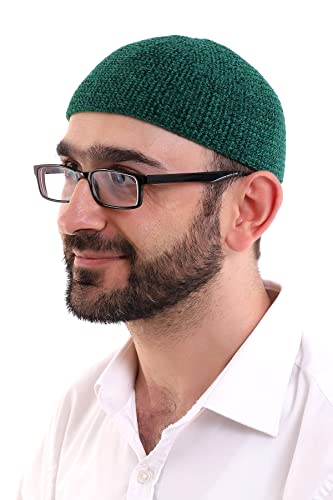 ihvan online Sombreros Kufi musulmanes turcos de invierno para hombres, Taqiya, Takke, Peci, Sombreros islámicos, regalos islámicos, tamaño estándar, verde, Talla única