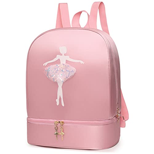 iiniim Mochila Bordada de Niña Mochila Infantil de Ballet Danza Bolsa Personalizada para Las Niñas Rosa E Talla única