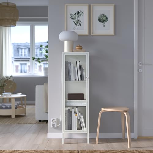 Ikea BAGGEBO - Armario con puertas de cristal, 34 x 30 x 116 cm, metal/blanco