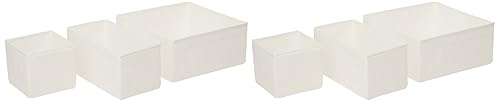 Ikea – Conjunto de 6 Cajas de almacenaje SKUBB en 3 tamaños – Color Blanco