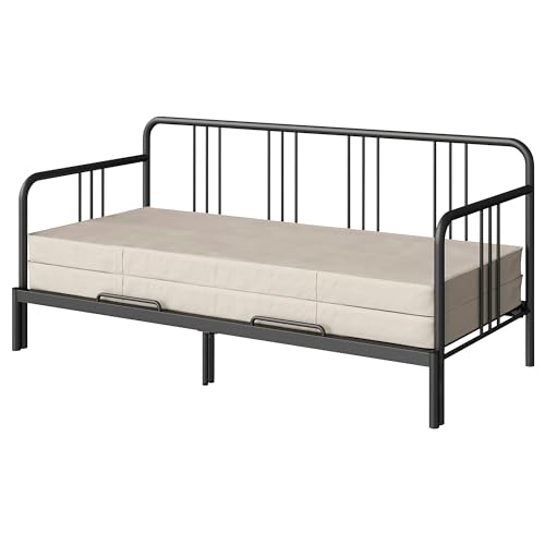 Ikea FYRESDAL - Sofá cama con 2 colchones (80 x 200 cm), color negro