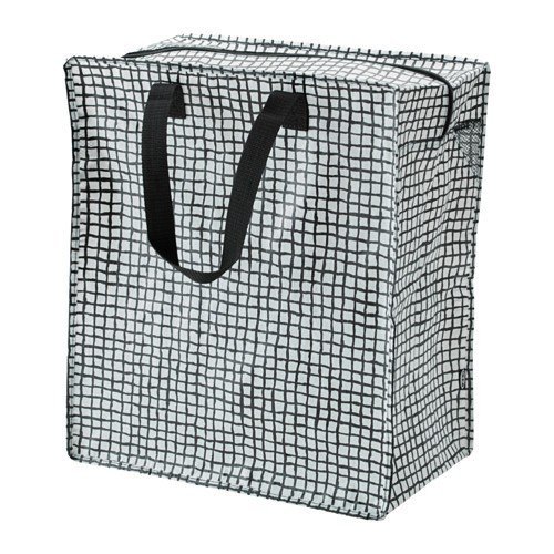 Ikea KNALLA - Bolsa (47 L), color negro y blanco