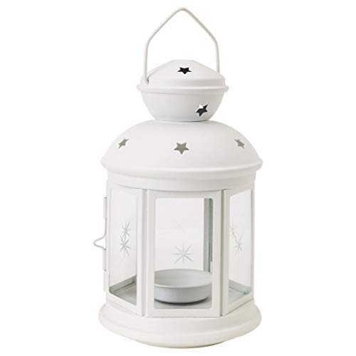 IKEA Linterna ROTERA para tealight 21 cm en/exterior blanco