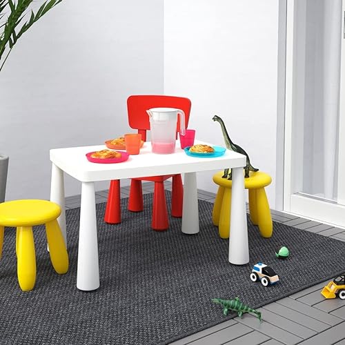 Ikea MAMMUT Mesa infantil, en/exterior, 77x55 cm [blanco]