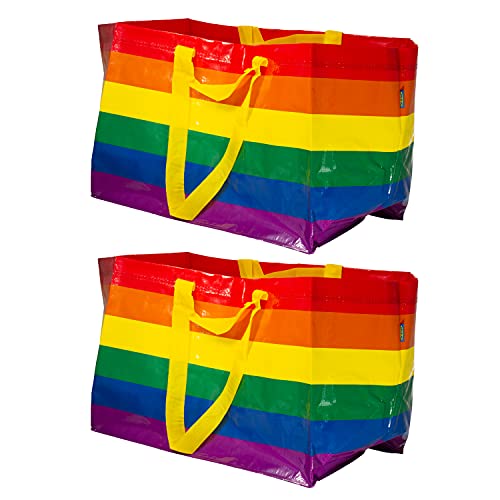 Ikea STORSTOMMA (FRAKTA) Bolsas de transporte reutilizables de 71 L Pride Rainbow - Juego de 2