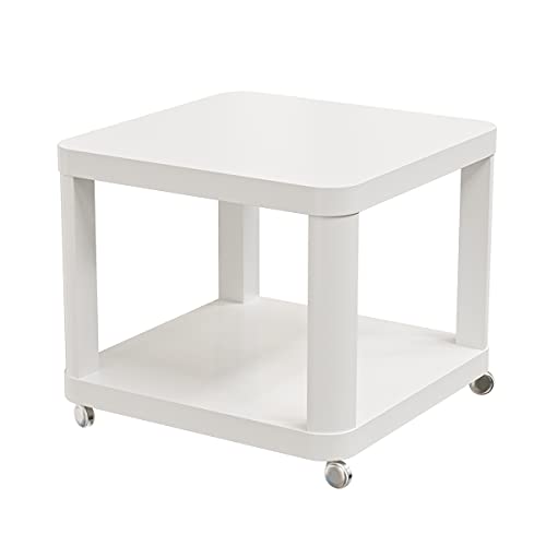 Ikea TINGBY Mesa auxiliar con ruedas, en color blanco (50 x 50 cm)