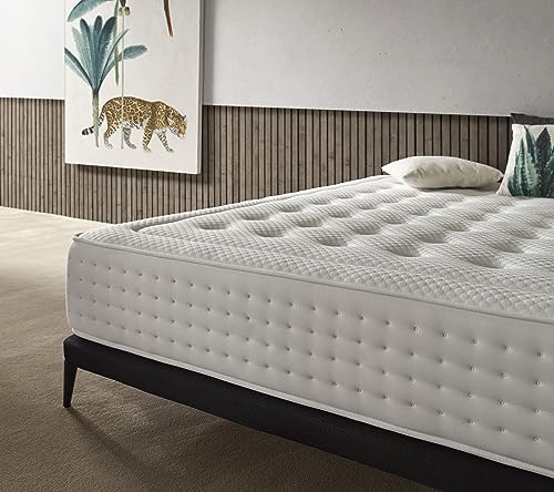 IKON SLEEP Natur Premium Colchón Muelles Ensacados, Espuma de Gel, Multicolor, 80 x 180 cm