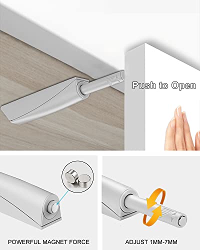 Iman Puerta Armario Presion Magnetica Jiayi 2 Pcs Push Open Pestillo Magnetico Amortiguador Cierre Sujetar Puerta de Madera para Cocina Sujeccion Cajon Cerradore Mueble Cerrojo Iman Cerradura