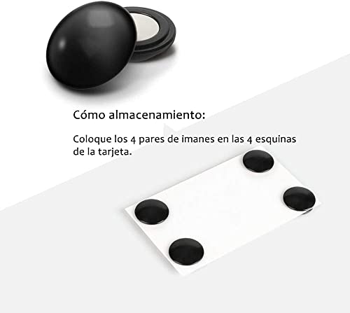 Imanes Dorsales Running, Opret Fijación Magnética Dorsal (4 Pack), Imanes Porta Dorsales para La Fijación del Número de Carrera, Accesorios de Maratón (Negro)