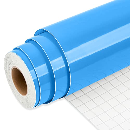 IModeur 25Ft vinilo adhesivo Azul - 30,5 x 762 cm Vinilo Permanente Azul para Taza, Vinilo Cricut para Regalos de Cumpleaños, Adornos de Fiestas, Decoración del Hogar