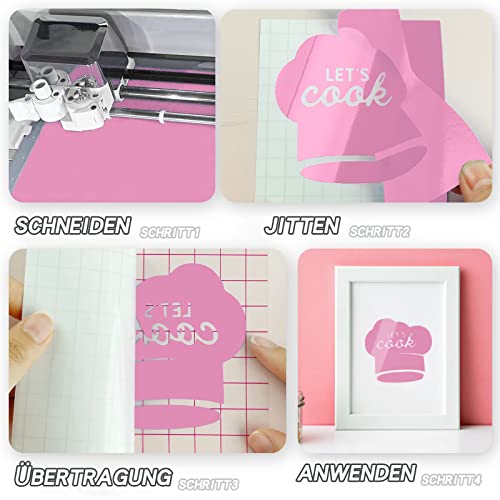 IModeur 25Ft vinilo adhesivo Rosa - 30,5 x 762 cm Vinilo Permanente Rosa para Taza, Vinilo Cricut para Regalos de Cumpleaños, Adornos de Fiestas, Decoración del Hogar