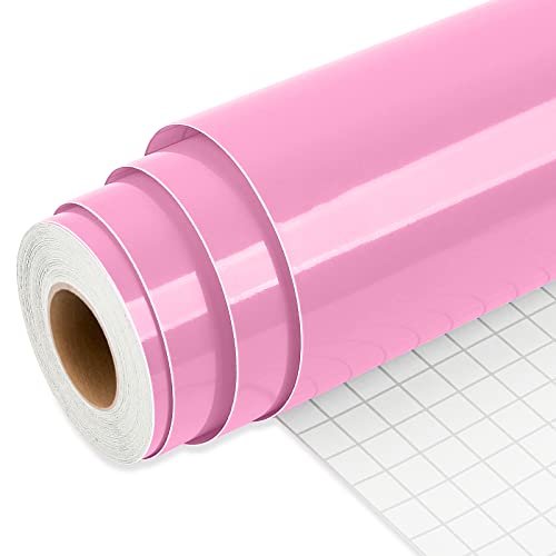 IModeur 25Ft vinilo adhesivo Rosa - 30,5 x 762 cm Vinilo Permanente Rosa para Taza, Vinilo Cricut para Regalos de Cumpleaños, Adornos de Fiestas, Decoración del Hogar