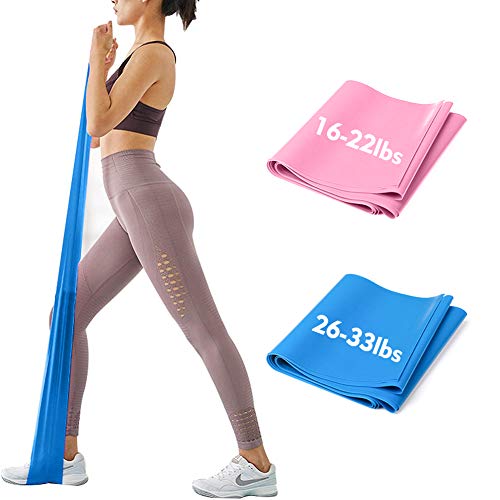 iMoebel Banda de Fitness Gymnastikband, [Juego de 2] 2 Niveles DE Resistencia 8-10kg/12-15kg. Largo Premium de 1,8/2 Metros. Bandas de Resistencia para Yoga, Pilates, Crossfit y rehabilitación.