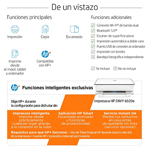 Impresora Multifunción HP Envy 6020e - 3 meses de impresión Instant Ink con HP+