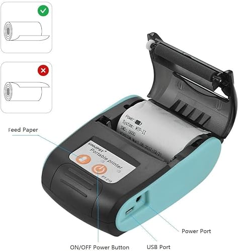 Impresora térmica de Recibos, Impresora Mini USB/Bluetooth de 58mm, Impresora POS portátil para restaurantes, supermercados, Compatible con Android/iOS/Windows