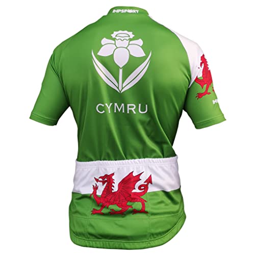 Impsport Wales Dragon - Camiseta deportiva para ciclismo, verde, XXL