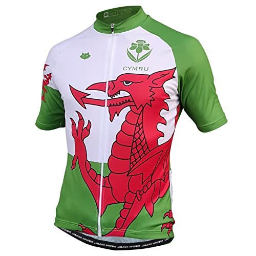 Impsport Wales Dragon - Camiseta deportiva para ciclismo, verde, XXL