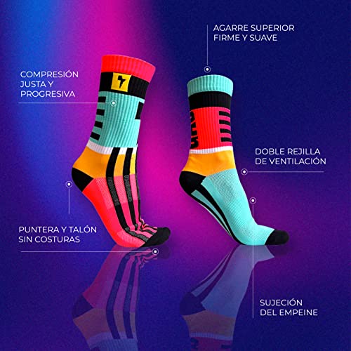 in s(h)ock Barcelona Calcetines de Deporte para Hombre y Mujer - Calcetines Ideales para Running, Baloncesto, Ciclismo y Pádel