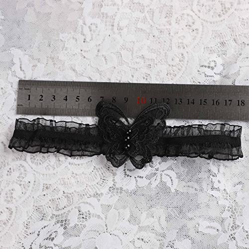 Inateannal Ligas De Encaje Para La Boda De La Mariposa Sexy Liguero Tramo Negro Muslo Anillo De La Pierna Accesorios Para El Cuerpo De Las Mujeres Cosplay