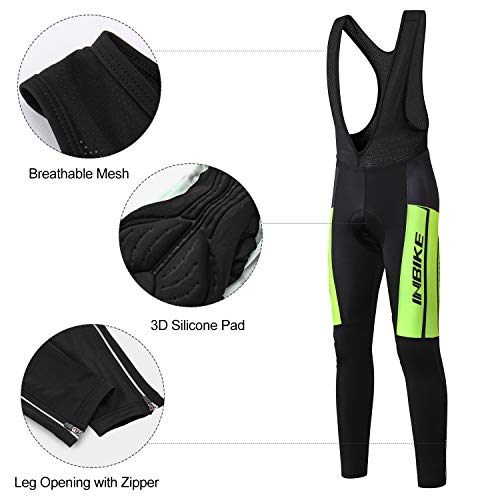 INBIKE Maillot Ciclismo Entretiempo Hombre 3D Acolchado Gel Maillot MTB de Manga Larga y Culotte Pantalones Ropa Ciclismo Camiseta Bicicleta+Culote Ciclismo Conjunto Traje Ciclismo Hombre(XML-L)