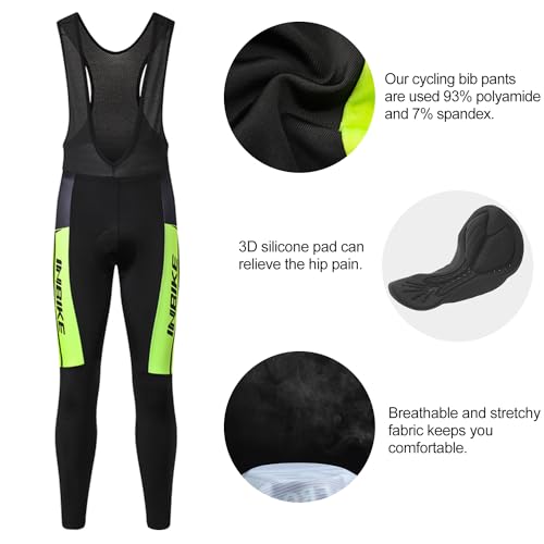 INBIKE Maillot Ciclismo Entretiempo Hombre 3D Acolchado Gel Maillot MTB de Manga Larga y Culotte Pantalones Ropa Ciclismo Camiseta Bicicleta+Culote Ciclismo Conjunto Traje Ciclismo Hombre(XML-L)