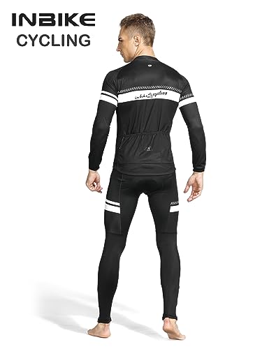 INBIKE Ropa Ciclismo Hombre De Entretiempo con 3D Acolchado De Gel, Conjunto Culotte Traje Largo Ciclismo Calentita Cortavientos, Pantalon, Maillot + Culote Bicicleta XXXL