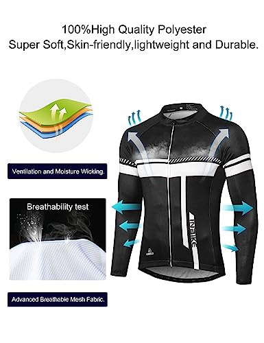 INBIKE Ropa Ciclismo Hombre De Entretiempo con 3D Acolchado De Gel, Conjunto Culotte Traje Largo Ciclismo Calentita Cortavientos, Pantalon, Maillot + Culote Bicicleta XXXL