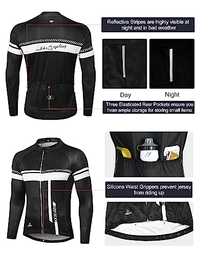 INBIKE Ropa Ciclismo Hombre De Entretiempo con 3D Acolchado De Gel, Conjunto Culotte Traje Largo Ciclismo Calentita Cortavientos, Pantalon, Maillot + Culote Bicicleta XXXL