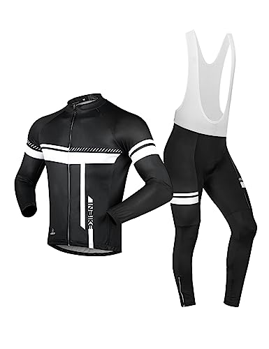 INBIKE Ropa Ciclismo Hombre De Entretiempo con 3D Acolchado De Gel, Conjunto Culotte Traje Largo Ciclismo Calentita Cortavientos, Pantalon, Maillot + Culote Bicicleta XXXL