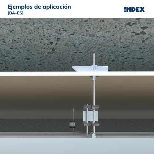 INDEX Fixing Systems BA-ES - Pack de 4 basculantes por gravedad para fijación de elementos ligeros en falsos techos GRAVITEX espiga (recubrimiento cincado, M6, diámetro de 16 mm)