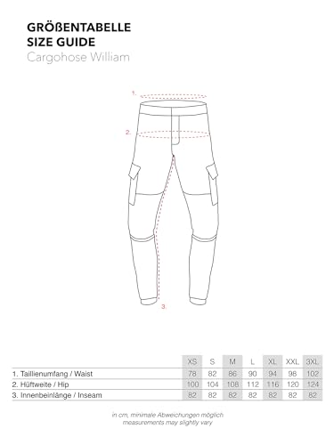 Indicode Hombres William Pantalones Cargo de algodón con 7 Bolsillos, cinturón Incluido Army Medium