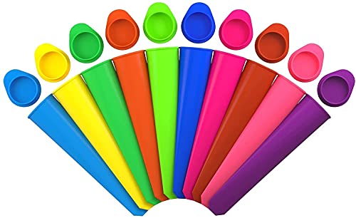 iNeibo - Juego de moldes para helados, polos de hielo, de silicona, sin BPA, 10 unidades, multicolor