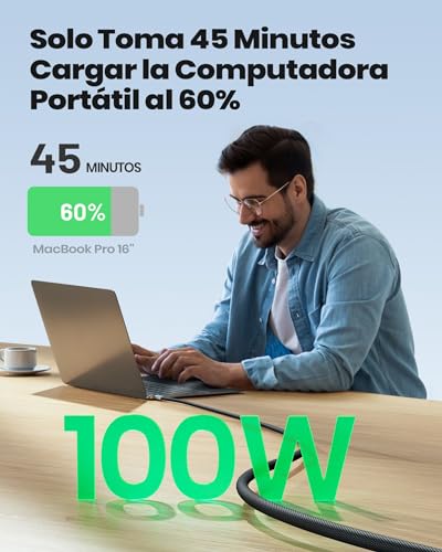 INIU Cable USB C, 100W 2m Cable de Carga Rápida QC de USB C a USB C, Cable Tipo C Trenzado Nylon de Datos Cargador de Teléfono USB-C para Samsung S22 iPad Pro MacBook Tabletas LG Google etc