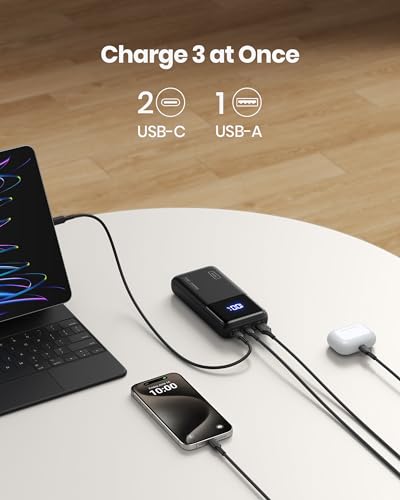 INIU Power Bank, 65W 20000mAh Bateria Externa Carga Rapida, Cargador Portatil USB C Input & Output para MacBook Pro Steam Deck iPhone 15 14 13 12 Pro Mini Max Samsung S22 S21 iPad etc