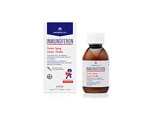 Inmunoferon Junior Jarabe - Complemento Alimenticio, Refuerza el Sistema Inmunológico, Ayuda a las Defensas, Sin Gluten, Sin Lactosa ni Proteína de Leche de Vaca, 150ml