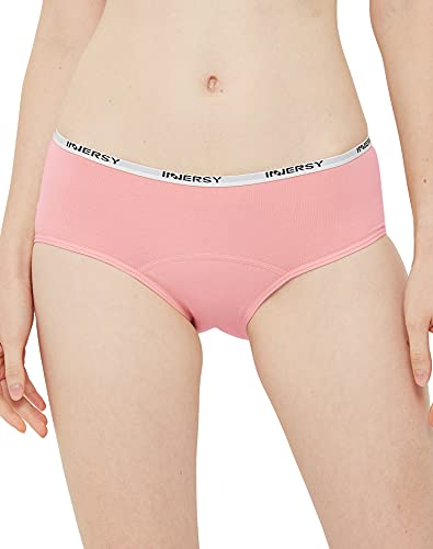 INNERSY Bragas Menstruales Niña Ropa Interior Protección Algodón Braguitas Regla 8-16 Años Pack de 3 (10-12 Años, Brillante)